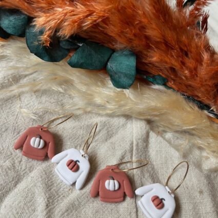 PUMPKIN SWEATERS | orange + white