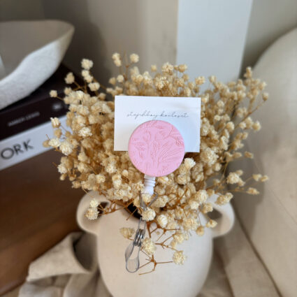PINK FLORAL | badge reel